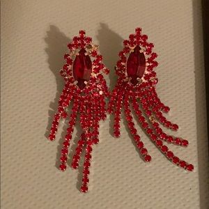 Ruby red earrings